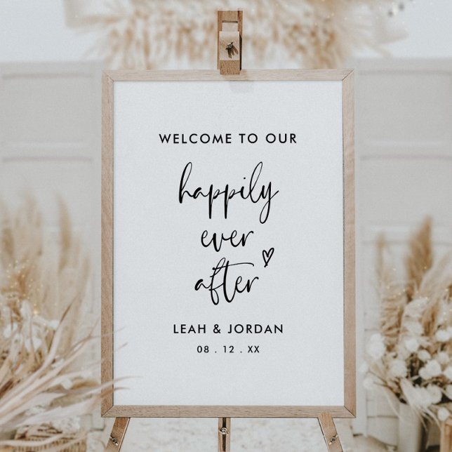 Minimalist Welcome To Our Happily Ever After Sign (Creator Uploaded)