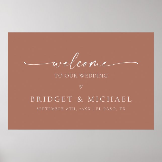 Minimalist Welcome To Our Wedding Poster (Front)