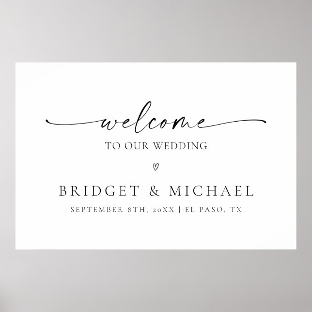 Minimalist Welcome To Our Wedding Poster (Front)