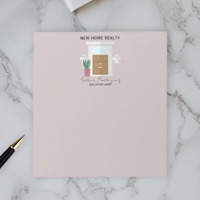 Minimalist Welcoming Front Door Real Estate Agent Notepad (Creator Uploaded)