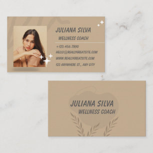 Minimalist Wellness Coach Custom Business Card