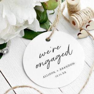 Minimalist We're Engaged Engagement Party Decor Favour Tags