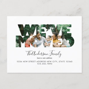 Minimalist We've Moved Cutout Photo Moving Announcement Postcard