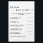 Minimalist what did groom say bridal shower game flyer<br><div class="desc">Enjoy your bridal shower with these simple and cute games. Check out our collection for more bridal shower games in the same style. Please note that these games are not editable.</div>