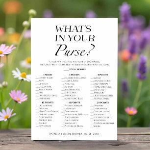 Minimalist What's In Your Purse Game Card