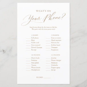 Minimalist Whats on Your Phone Baby Shower Game