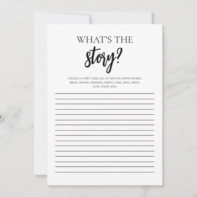 Minimalist What's The Story Bridal Shower Card (Front)