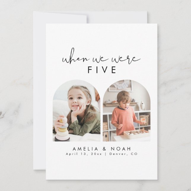 Minimalist When We Were Age Photo Table Number (Front)