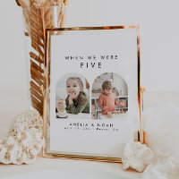 Minimalist When We Were Age Photo Table Number