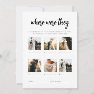 Minimalist Where Were They Bridal Shower Game Card