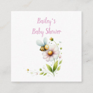 Minimalist Whimsical Bee Baby Shower  Enclosure Card