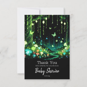 Minimalist Whimsical Enchanted Forest Baby Shower Thank You Card