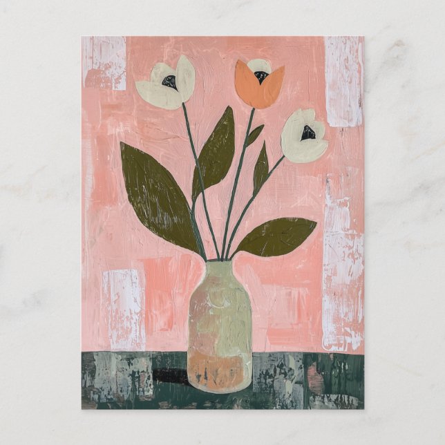 Minimalist Whimsy Flowers No.030 Postcard (Front)