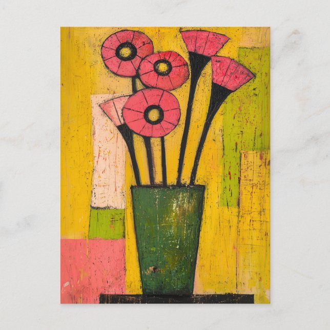 Minimalist Whimsy Flowers No.047 Postcard (Front)