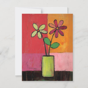 Minimalist Whimsy Flowers No.049 Postcard