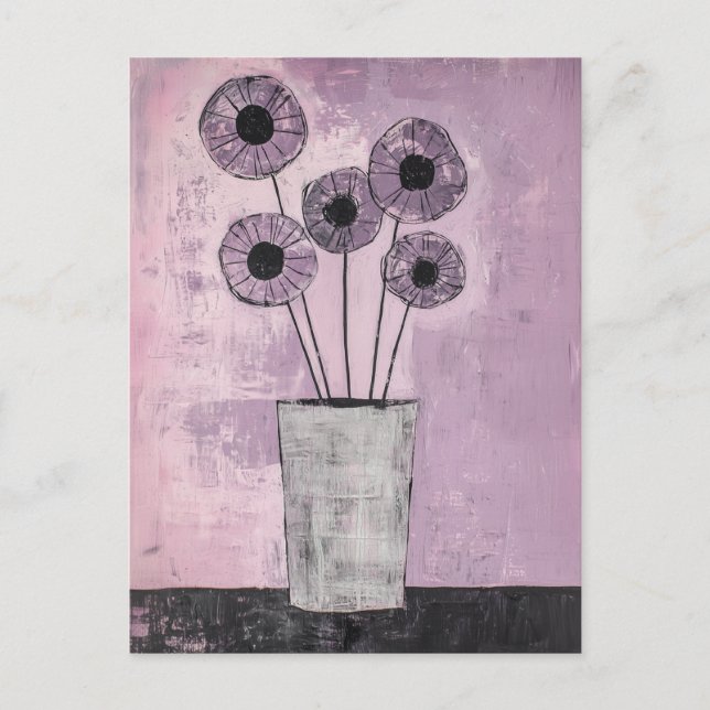 Minimalist Whimsy Flowers No.054 Postcard (Front)