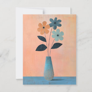 Minimalist Whimsy Flowers No.074 Postcard