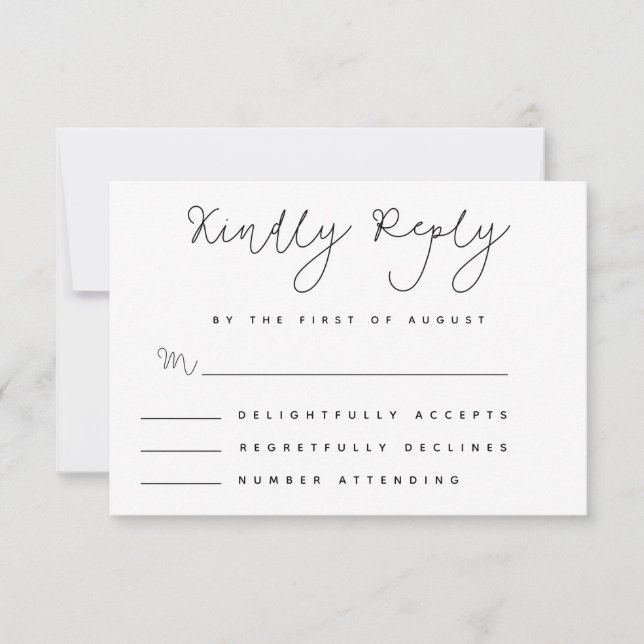 Minimalist Whimsy Handwritten RSVP Card (Front)