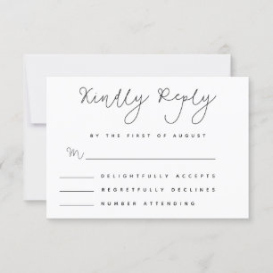 Minimalist Whimsy Handwritten RSVP Card