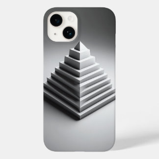 Minimalist White 3D Pyramid Phone Case - Modern