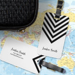 Minimalist White and Black Chevron Luggage Tag<br><div class="desc">Stand out with this stylish luggage tag featuring a minimalist white and black chevron design. Personalise this tag with your information and for more options such as to change the font and it's size click the "Customise it" button. *Please note that the Zazzle Watermark that appears in the zoom preview...</div>