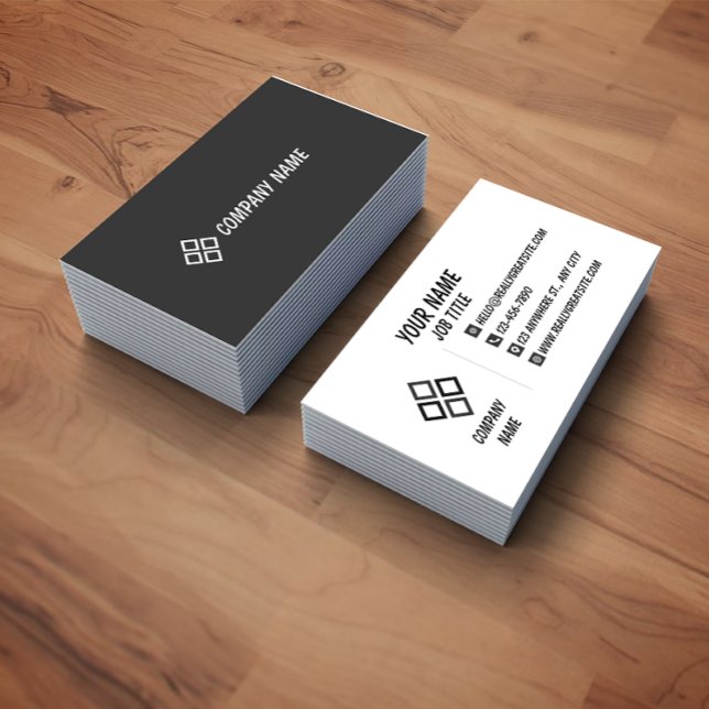 Minimalist White and Black Professional Business C Card (Creator Uploaded)