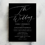 Minimalist White and Black Simple Wedding Invitation<br><div class="desc">***this design is part of a collection*** _______________________ this design template is fully editable and customisable by you the customer - click personalise further button if you wish to move, add, delete, or make significant changes to the design _______________________ *if you have any DESIGN questions or need more designs or...</div>