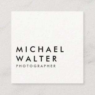 Minimalist White and Black Square Business Card