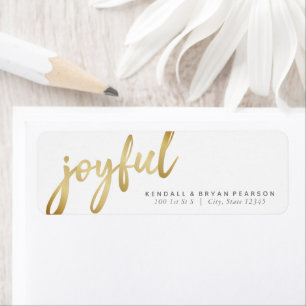 Minimalist White and Gold Joyful Holiday