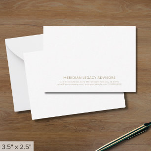 Minimalist White and Gold Typographic Card