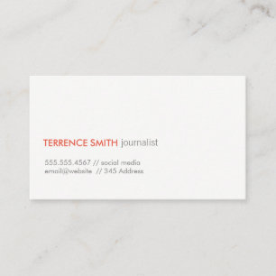 Minimalist White and Grey / Corporate (Red) Business Card