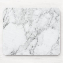 Minimalist White and Grey Marble Mouse Pad