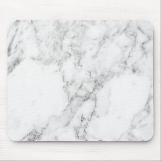 Minimalist White and Grey Marble Mouse Pad