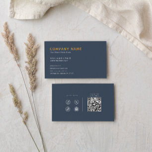 Minimalist White and Navy Real Estate Agent Business Card
