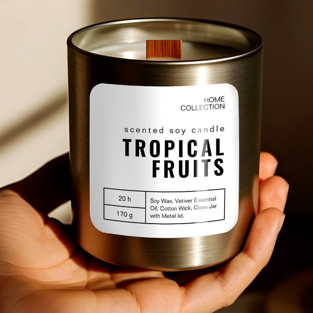 Minimalist White & Black  Candle Labels Stickers  (Minimalist White & Black Candle Labels Stickers)