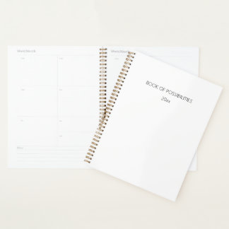 Minimalist White Black Customisable Year Planner
