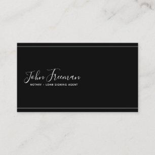 Minimalist White & Black Notary Business Card