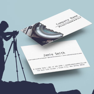 Minimalist White & Black Photography Business Card