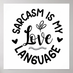 Minimalist White & Black Sarcastic Typography Poster