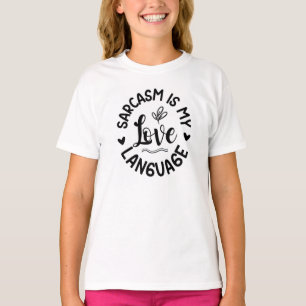 Minimalist White & Black Sarcastic Typography T-Shirt