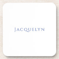 Minimalist White Blue Plain Elegant Modern Name