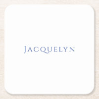 Minimalist White Blue Plain Elegant Modern Name