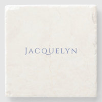 Minimalist White Blue Plain Elegant Modern Name