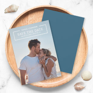Minimalist White Border Photo Save the Date Card