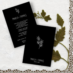 Minimalist White branches and Leaves for Wedding Invitation