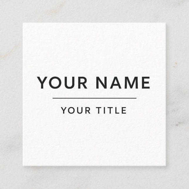 Minimalist White Business Card – Customisable Desi (Front)