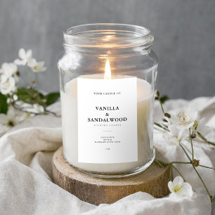 Minimalist White Candle Label