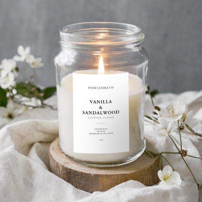 Minimalist White Candle Label (Creator Uploaded)