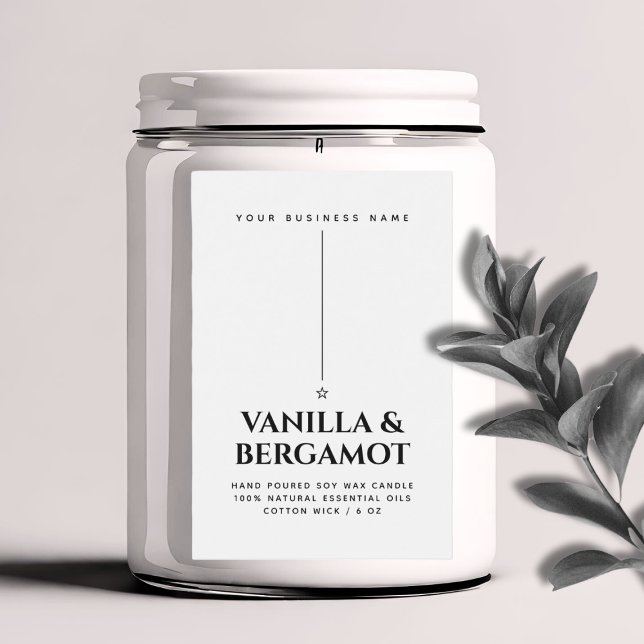 Minimalist white candle product label (Creator Uploaded)
