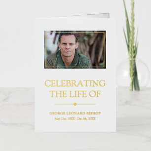 Minimalist White Celebrating Life Funeral Program